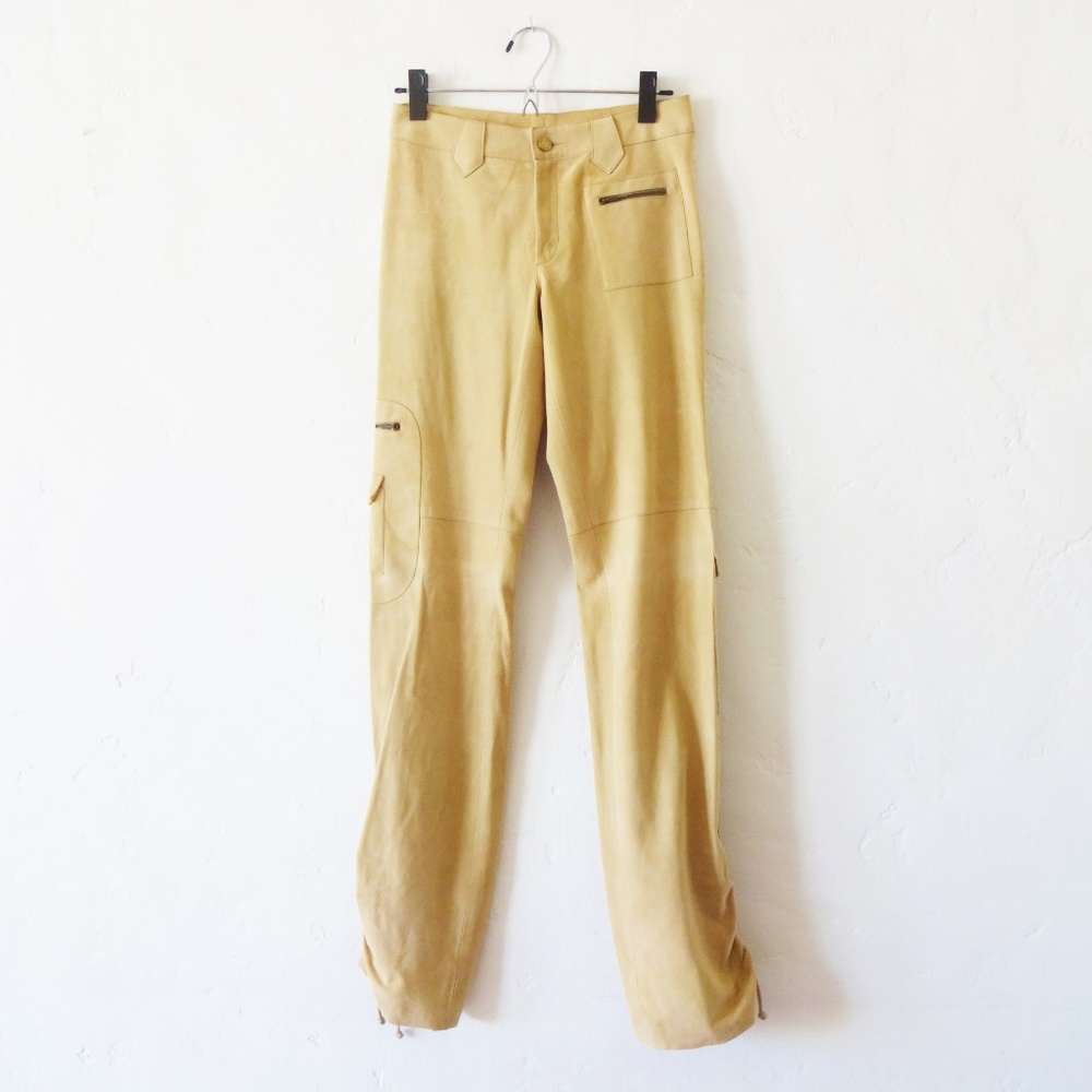 Ralph Lauren Tan Western Festival Suede Pants